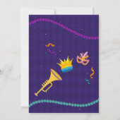 キングまたはクイーンマルディグラスジェンダーの暴露 招待状 (裏面)