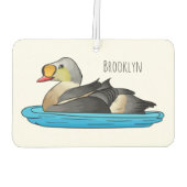 キングアイダー鳥の漫画イラストレーション カーエアーフレッシュナー (裏面)