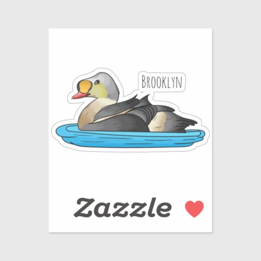 キングアイダー鳥の漫画イラストレーション シール (シート)