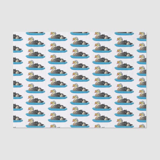 キングアイダー鳥の漫画イラストレーション 薄葉紙 (正面)