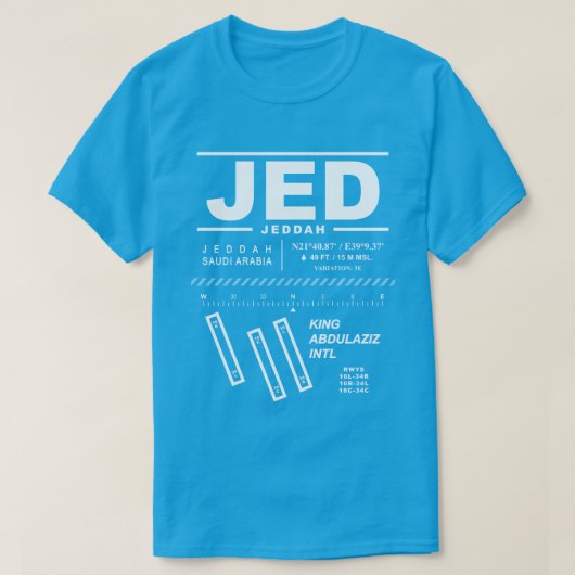 キングアブドゥラジ国際的ズ空港JEDティーシャツ Tシャツ (デザイン正面)