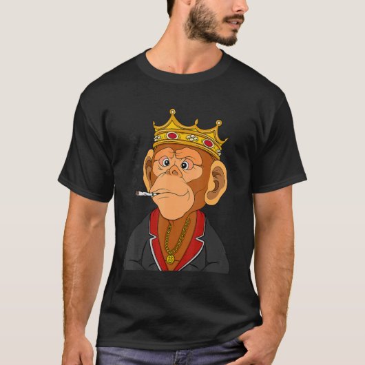 キングアペNFTをテーマにしたギャングモンキー Tシャツ (正面)