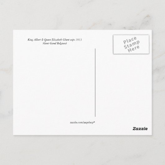 キングアルバート&クイーンエリザベスゲント万博1913 ポストカード (裏面)