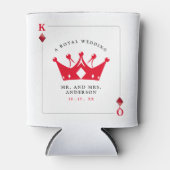 キングアンドクイーンオブダイアモンズカジノトランプのポーカーカー結婚ド 缶クーラー (正面)