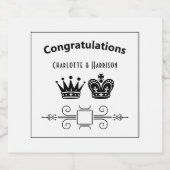 キングアンドクイーンチェス盤ゲ結婚ーム スパークリングワインラベル (シングルラベル)