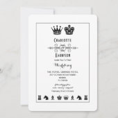 キングアンドクイーンチェス盤ゲ結婚ーム 招待状 (正面)