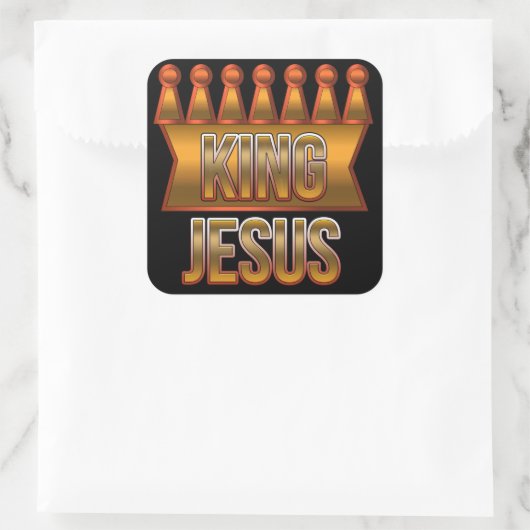 キングイエス金ゴールド王冠クリスチャンのシール スクエアシール (バッグ)