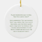 キングイエズスエレガントグリーン/金ゴールドクリスチャンのクリスマス セラミックオーナメント (裏面)