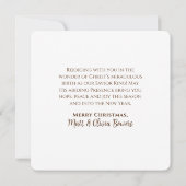 キングイエズスエレガントブロンズ・クリスチャン・クリスマス カード (裏面)