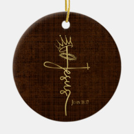 キングイエズスエレガントブロンズ・クリスチャン・クリスマス セラミックオーナメント