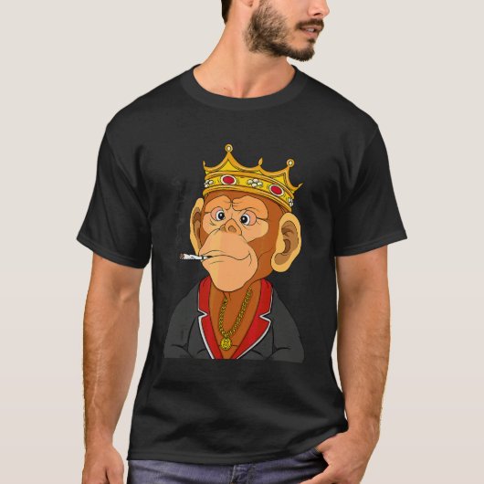 キングエイプNFTテーマのギャングスタモンキー Tシャツ (正面)