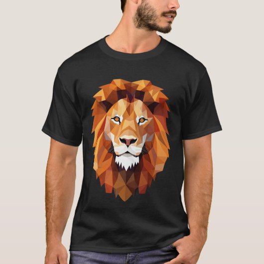 キングエナジーはっきりした – ライオン顔Tシャツ Tシャツ (正面)