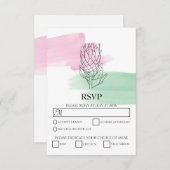 キングエレガントプロテアウォーターカラーウェディングRSVPカード 出欠カード (正面/裏面)