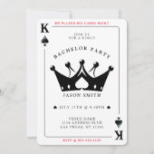 キングオブカジノスペードトランプのポーカーカードバチュラーパーティ 招待状 (正面)