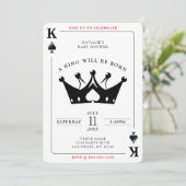 キングオブカジノトランプのポーカーカードボーイベビーシャワー 招待状 (スタンド正面)