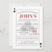 キングオブクラブカジノトランプのポーカー遊ズカード 招待状 (正面)