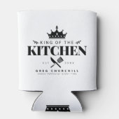 キングオブザキッチングルメメンズパーソナライズされたホワイト 缶クーラー (裏面)