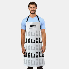 キングオブザキッチンチェス白黒パターン エプロン