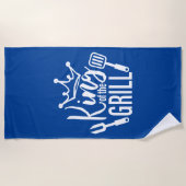キングオブザグリルタイポグラフィ ビーチタオル (正面)