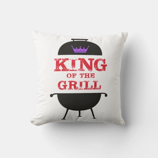 キングオブザグリルブラックパープルクラウンレッド クッション (正面)