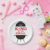 キングオブザグリルブラックパープルクラウンレッド ペーパープレート (パーティー)