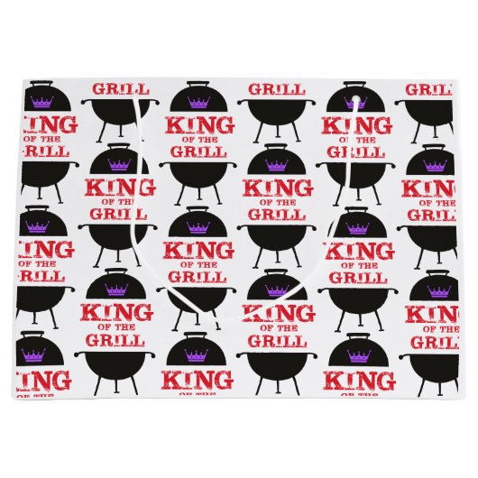 キングオブザグリルブラックパープルクラウンレッド ラージペーパーバッグ (正面)