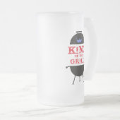 キングオブザグリルブルークラウンレッド フロストグラスビールジョッキ (正面右)