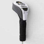 キングオブザグリル、ブラック金ゴールドクラウン ゴルフヘッドカバー (アングル)