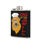 キングオブザグリル、ライオンシェフ、ブラックおもしろい フラスク (左)