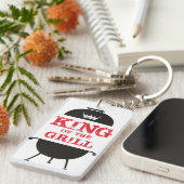 キングオブザグリル、白黒クラウンレッド キーホルダー (正面右)