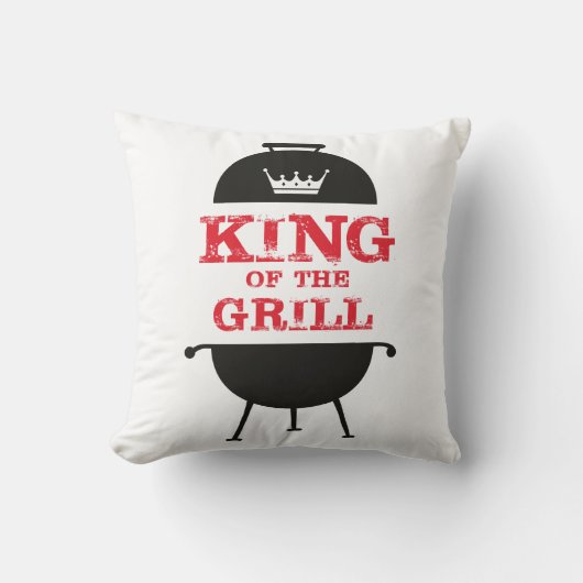 キングオブザグリル、白黒クラウンレッド クッション (正面)