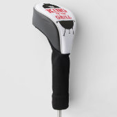 キングオブザグリル、白黒クラウンレッド ゴルフヘッドカバー (アングル)