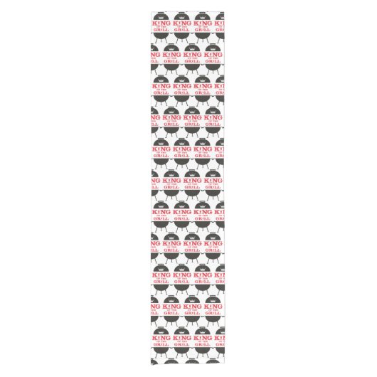 キングオブザグリル、白黒クラウンレッド ショートテーブルランナー (正面)