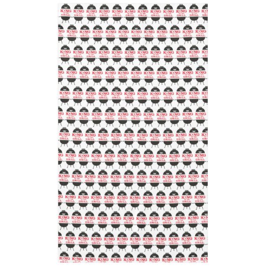 キングオブザグリル、白黒クラウンレッド テーブルクロス (正面)