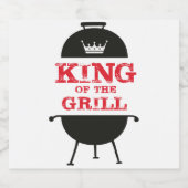 キングオブザグリル、白黒クラウンレッド ビールラベル (シングルラベル)