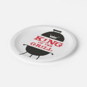 キングオブザグリル、白黒クラウンレッド ペーパープレート (アングル)