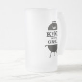 キングオブザグリル、白黒クラウン フロストグラスビールジョッキ (正面右)