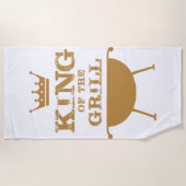 キングオブザグリル、金ゴールド ビーチタオル (正面)