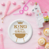 キングオブザグリル、金ゴールド ペーパープレート (パーティー)