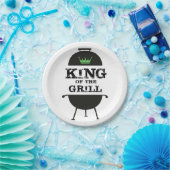 キングオブザグリル、黒い緑の王冠 ペーパープレート (パーティー)