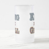 キングオブザグリルBBQ料理ことわざマグカップ フロストグラスビールジョッキ (中央)