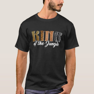 キングオブザジャングルサファリ動物誕生日マッチング Tシャツ