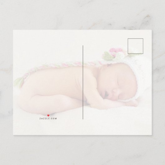 キングオブザジャングルライオンカブ男の赤ちゃん写真誕生 案内ポストカード (裏面)