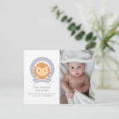 キングオブザジャングルライオンカブ男の赤ちゃん写真誕生 案内ポストカード (スタンド正面)