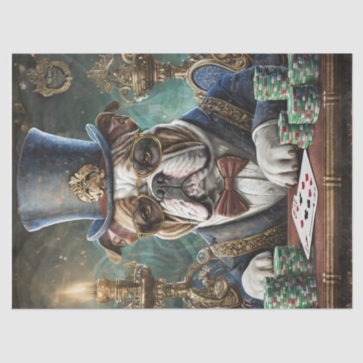 キングオブザテーブルブルドッグカード遊ティシュ紙 薄葉紙 (正面)