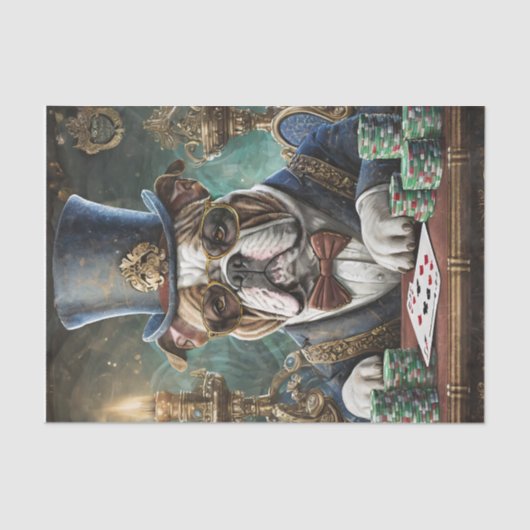 キングオブザテーブルブルドッグカード遊ティシュ紙 薄葉紙 (正面)