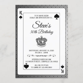 キングオブスペードトランプのポーカーのカ遊ード誕生日招待状 招待状