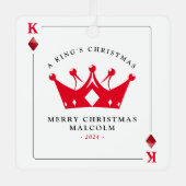キングオブダイアモンズカジノトランプのポーカーカードクリスマス メタルオーナメント (正面)