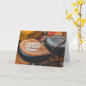 キングオブドラミングドラマーおもしろい誕生日 カード (黄色い花)