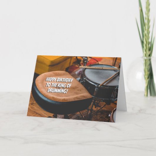 キングオブドラミングドラマーおもしろい誕生日 カード (正面)